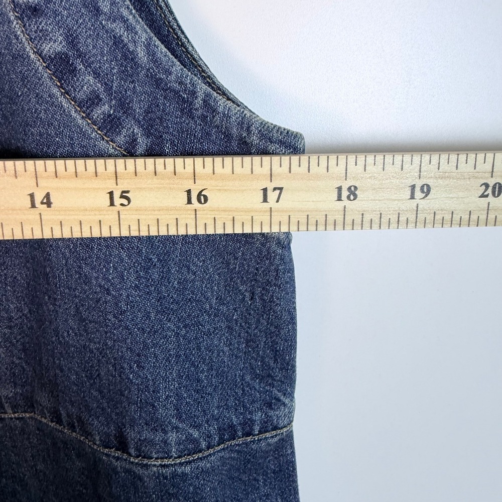 Banana Republic Jean Midi Dress M Zip Sleeveless Utility Western Casual Denim - Picture 10 of 11
